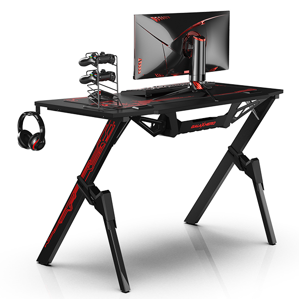 A back image view of a gaming desk